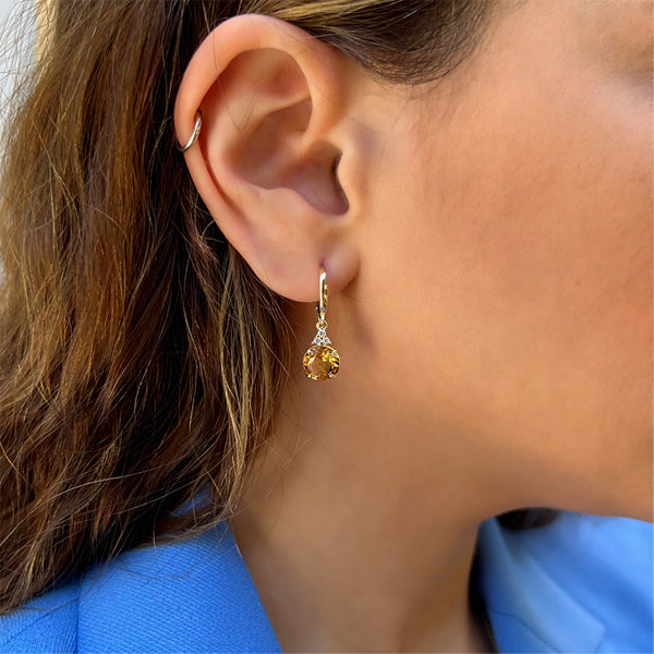 Patrizia Round Earrings - Citrine