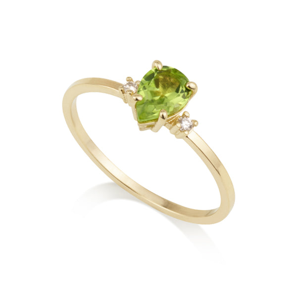 Diamond Drop Ring - Peridot