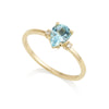 Diamond Drop Ring - Blue Topaz