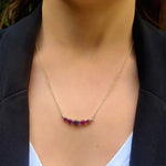 Amadora Necklace five stone - Natural Ruby