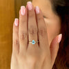 Diamond Drop Ring - Blue Topaz