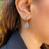 Amadora Oval Earrings - Blue Topaz