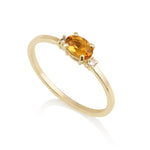 Diamond Oval Ring - Citrine