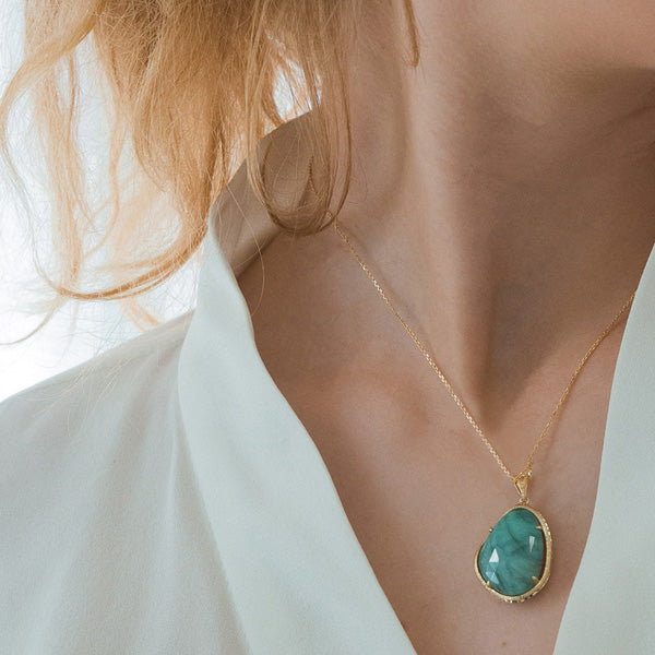 Sandrino Necklace - Natural Emerald