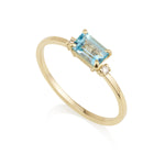 Diamond Octagon Ring - Blue Topaz