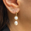 Pearl Earrings - zircons