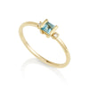 Diamond Square Ring - Blue Topaz