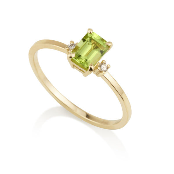 Diamond Octagon Ring - Peridot