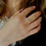 Diamond Octagon Ring - Blue Topaz