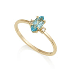 Diamond Marquise Ring - Blue Topaz