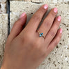 Diamond Marquise Ring - Blue Topaz