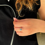 Diamond Octagon Ring - Blue Topaz