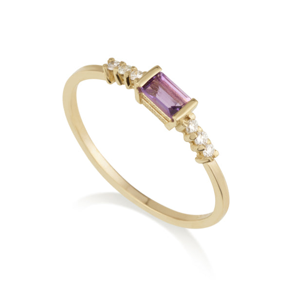 Diamond Octagon Ring - Amethyst