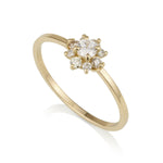 Diamond Flower Ring - White Diamond