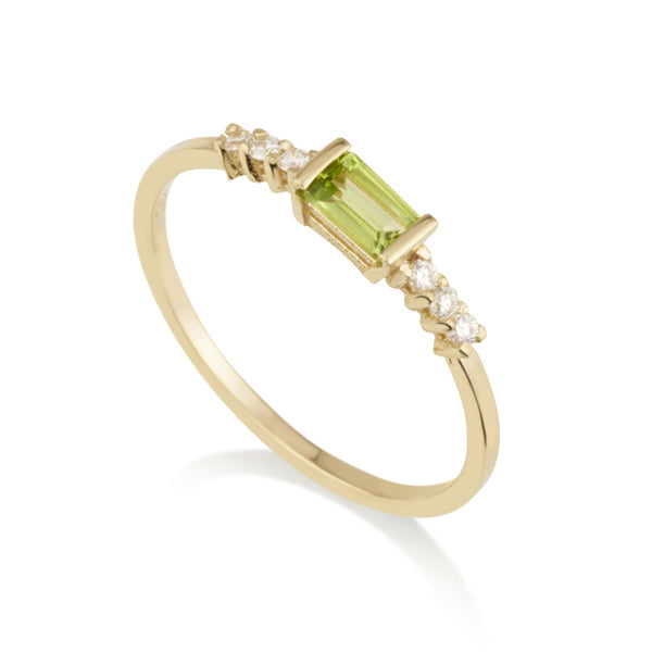 Diamond Octagon Ring - Peridot