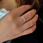 Diamond Octagon Ring - Blue Topaz