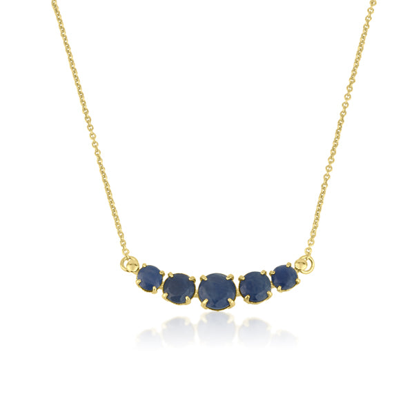 Amadora Necklace five stone - Natural Sapphire