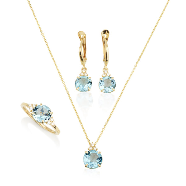 Patrizia Round Necklace - Blue Topaz