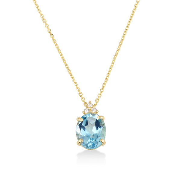 Patrizia Oval Necklace - Blue Topaz