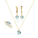 Patrizia Round Earrings - Blue Topaz