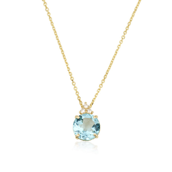 Patrizia Round Necklace - Blue Topaz