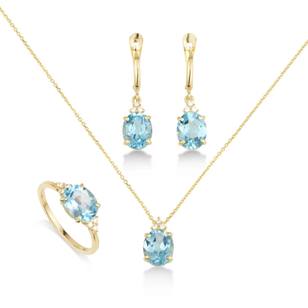 Patrizia Oval Necklace - Blue Topaz