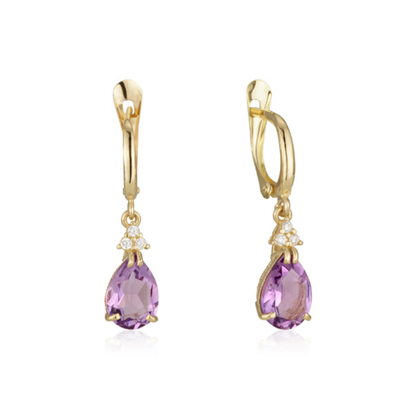 Patrizia Drop Earrings - Amethyst