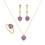 Patrizia Round Earrings - Amethyst