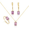 Patrizia Rectangle Earrings - Amethyst