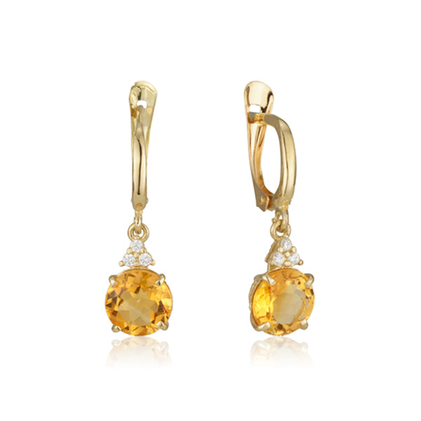 Patrizia Round Earrings - Citrine