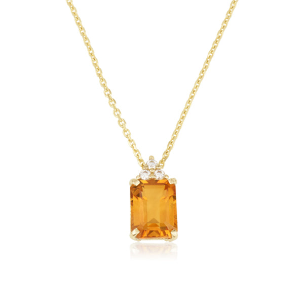 Patrizia Rectangle Necklace - Citrine