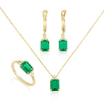 Patrizia Rectangle Earrings - Emerald Spinel