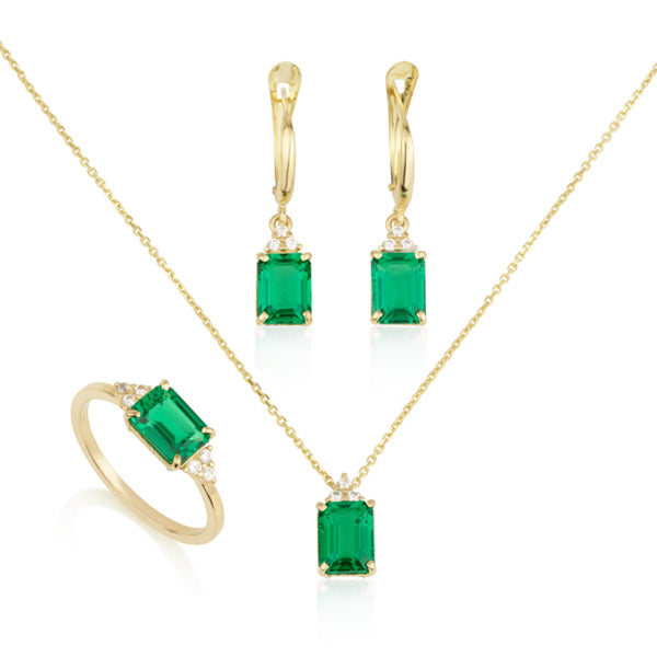 Patrizia Rectangle Necklace - Emerald Spinel