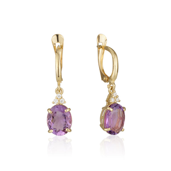 Patrizia Oval Earrings - Amethyst