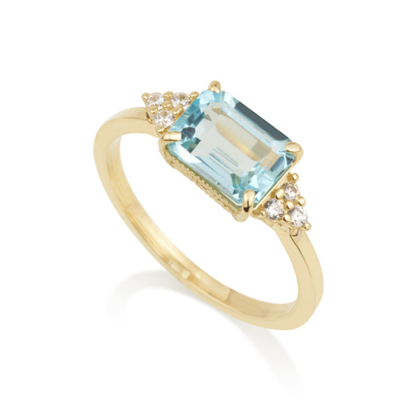 Patrizia Rectangle Ring - Blue Topaz