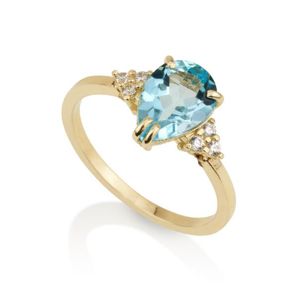 Patrizia Drop Ring - Blue Topaz