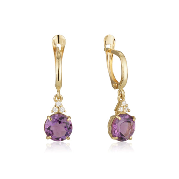 Patrizia Round Earrings - Amethyst