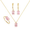 Patrizia Rectangle Earrings - Pink Spinel