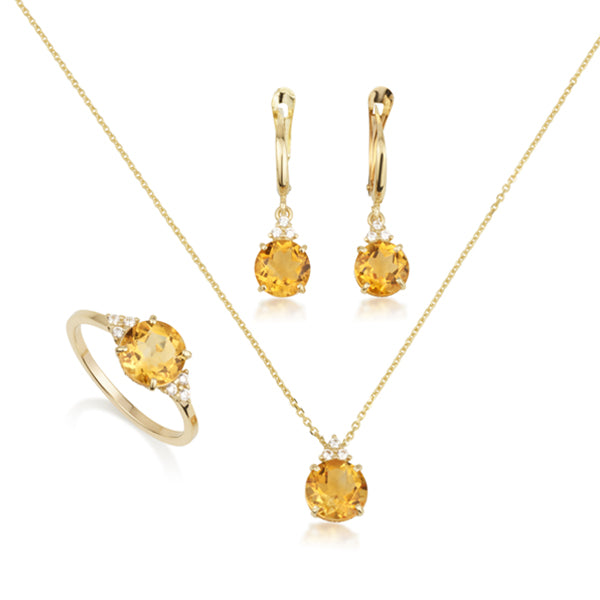 Patrizia Round Necklace - Citrine