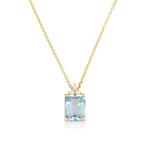 Patrizia Rectangle Necklace - Blue Topaz