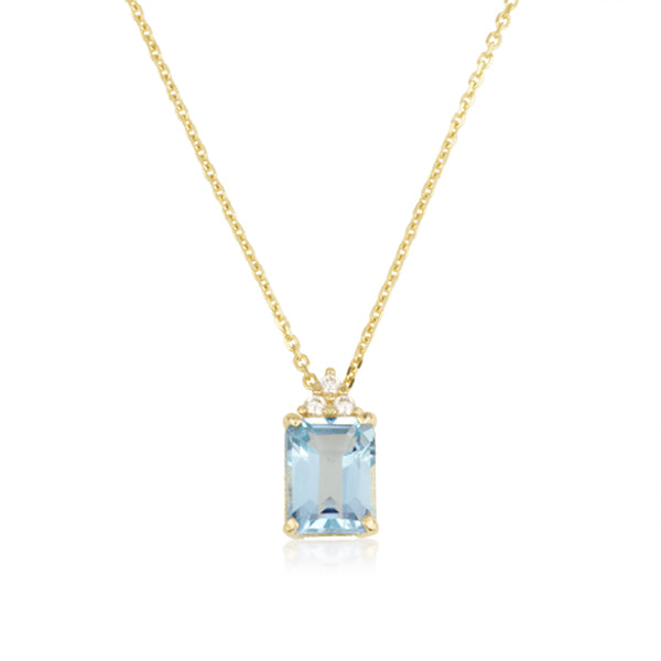 Patrizia Rectangle Necklace - Blue Topaz