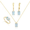 Patrizia Rectangle Earrings - Blue Topaz