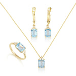 Patrizia Rectangle Earrings - Blue Topaz