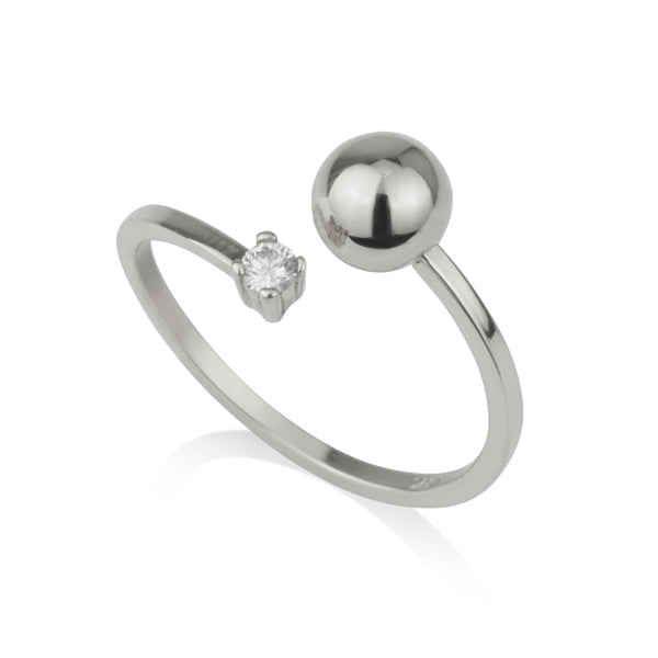 Ring - ball with diamond